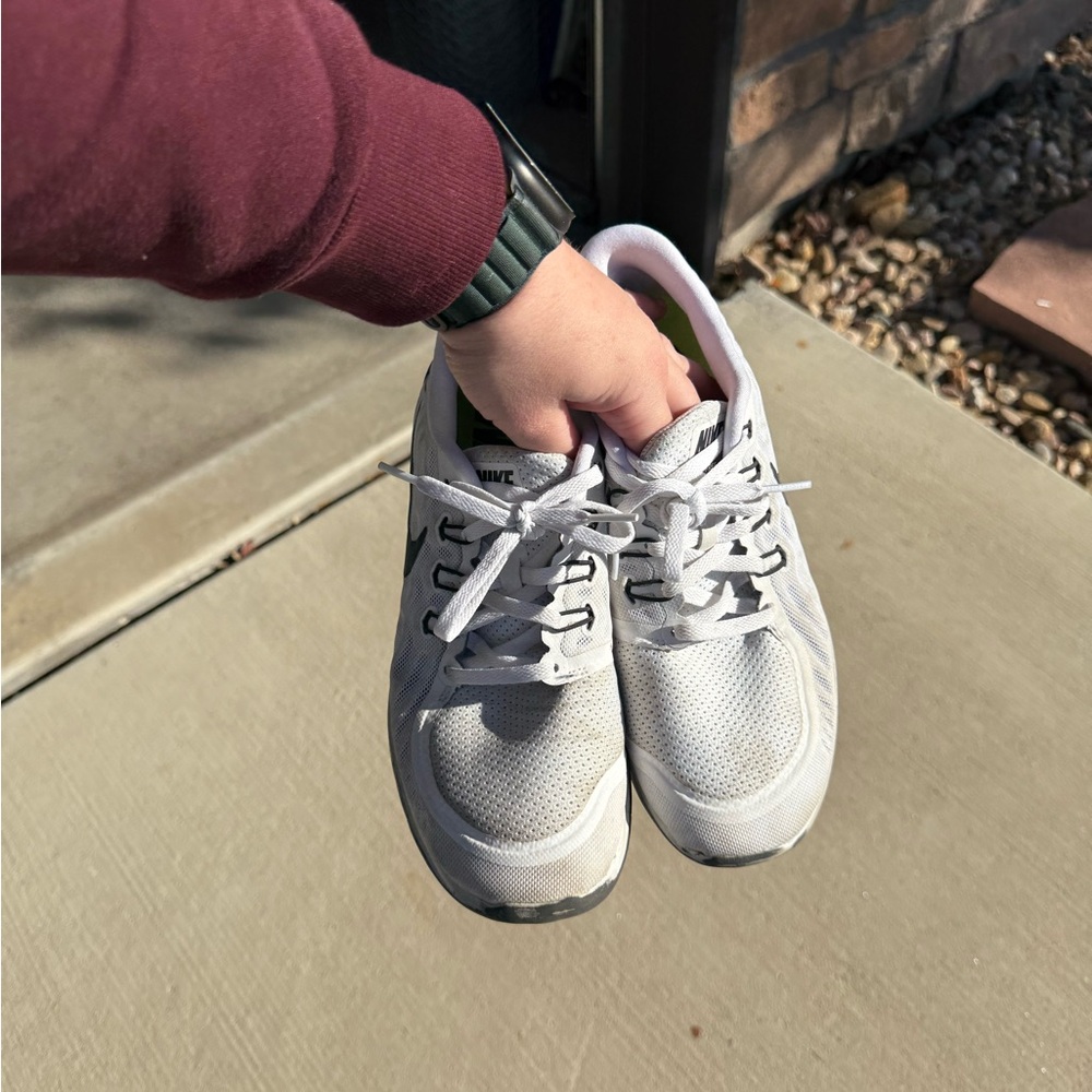Nike White and Gray Running Shoes